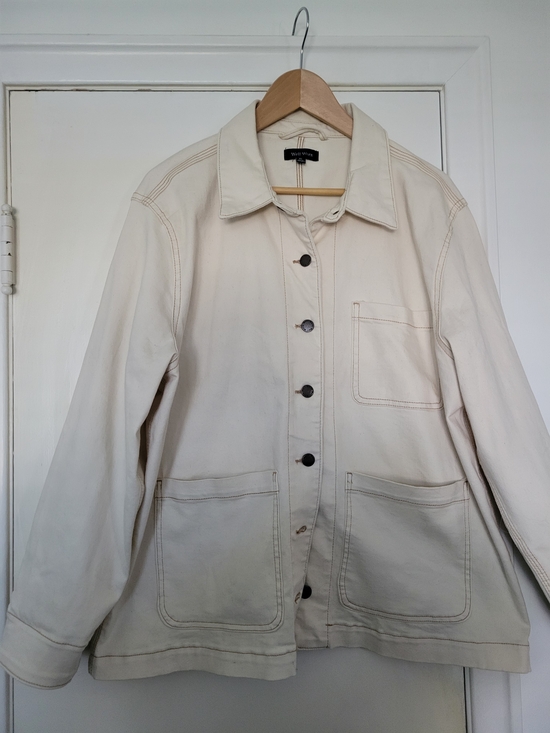 Well Worn Jackets & Blazers - Well Worn Cream Button-Up Work Jacket